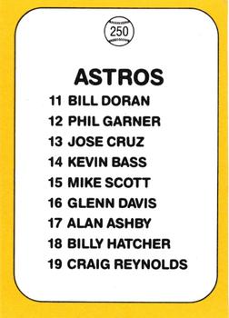 Astros Logo/Checklist  baseball card collectible - Main Image 2