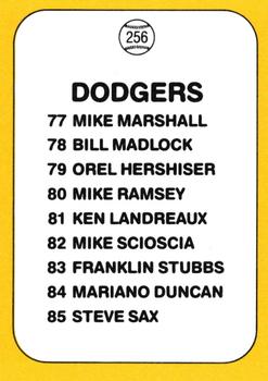 Dodgers Logo/Checklist  baseball card collectible - Main Image 2