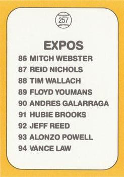 Expos Logo/Checklist  baseball card collectible - Main Image 2