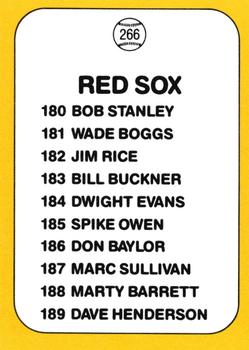 Red Sox Logo/Checklist  baseball card collectible - Main Image 2