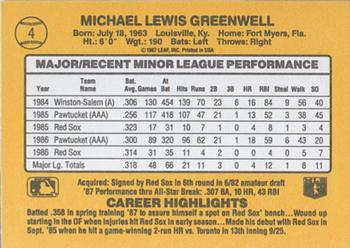 Mike Greenwell  baseball card collectible - Main Image 2