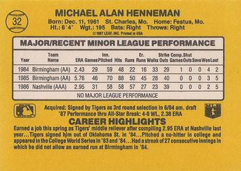 Mike Henneman  baseball card collectible - Main Image 2