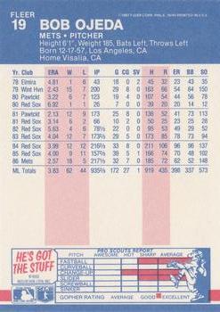 Bob Ojeda  baseball card collectible - Main Image 2