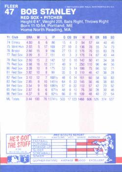 Bob Stanley  baseball card collectible - Main Image 2