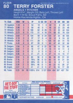 Terry Forster  baseball card collectible - Main Image 2