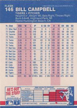 Bill Campbell  baseball card collectible - Main Image 2