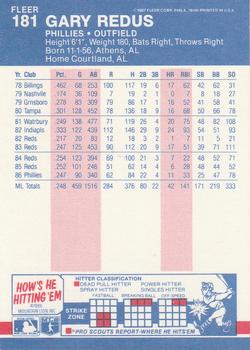 Gary Redus  baseball card collectible - Main Image 2