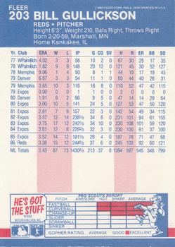 Bill Gullickson  baseball card collectible - Main Image 2