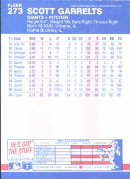 Scott Garrelts  baseball card collectible - Main Image 2