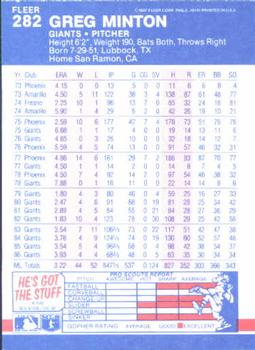 Greg Minton  baseball card collectible - Main Image 2