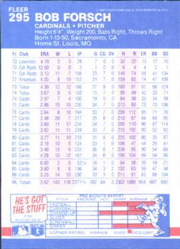 Bob Forsch  baseball card collectible - Main Image 2