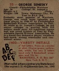 George Senesky  basketball card collectible - Main Image 2