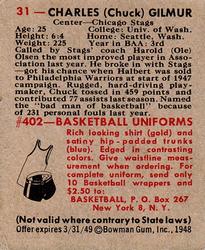 Chuck Gilmur  basketball card collectible - Main Image 2