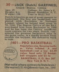 Jack Garfinkel  basketball card collectible - Main Image 2