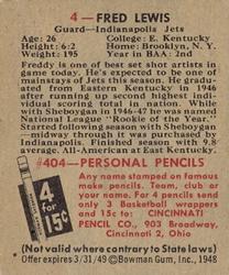 Fred Lewis  basketball card collectible - Main Image 2