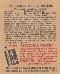 Eddie Ehlers  basketball card collectible - Main Image 2