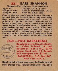 Earl Shannon  basketball card collectible - Main Image 2