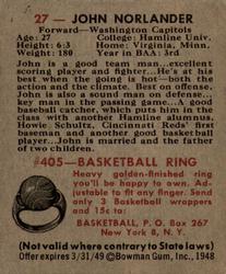 John Norlander  basketball card collectible - Main Image 2
