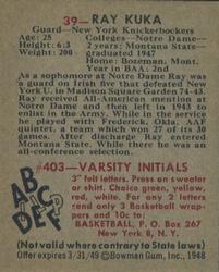 Ray Kuka  basketball card collectible - Main Image 2