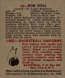 Bob Doll  basketball card collectible - Main Image 2