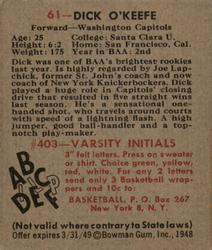 Dick O’Keefe  basketball card collectible - Main Image 2