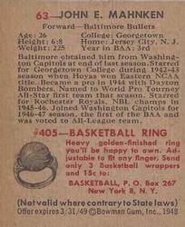 John Mahnken  basketball card collectible - Main Image 2