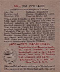 Jim Pollard  basketball card collectible - Main Image 2