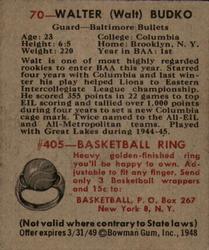 Walter Budko  basketball card collectible - Main Image 2
