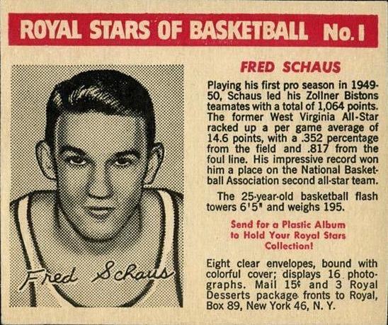 Fred Schaus  basketball card collectible - Main Image 1