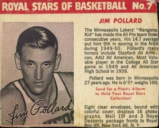 Jim Pollard  basketball card collectible - Main Image 1