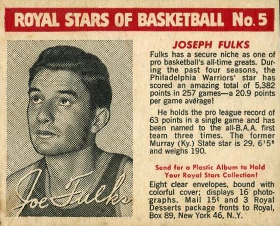 Joe Fulks  basketball card collectible - Main Image 1