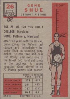 Gene Shue  basketball card collectible - Main Image 2
