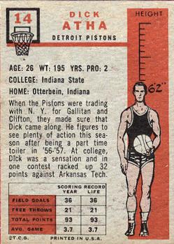 Dick Atha  basketball card collectible - Main Image 2
