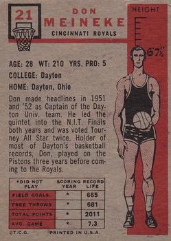 Don Meineke  basketball card collectible - Main Image 2