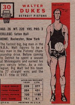 Walter Dukes  basketball card collectible - Main Image 2