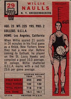 Willie Naulls  basketball card collectible - Main Image 2