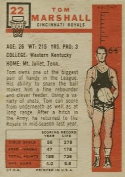Tom Marshall  basketball card collectible - Main Image 2