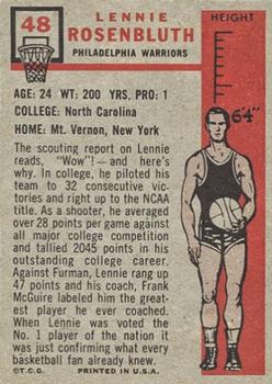 Lennie Rosenbluth  basketball card collectible - Main Image 2