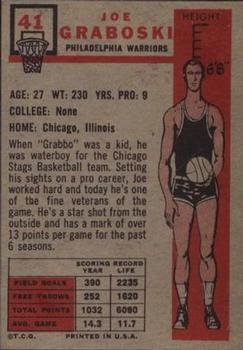 Joe Graboski  basketball card collectible - Main Image 2