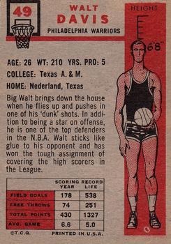 Walt Davis  basketball card collectible - Main Image 2