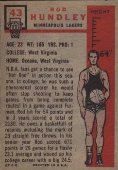 Rod Hundley  basketball card collectible - Main Image 2