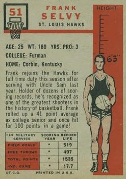 Frank Selvy  basketball card collectible - Main Image 2