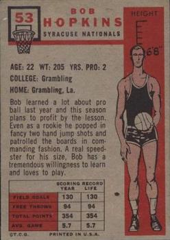Bob Hopkins  basketball card collectible - Main Image 2
