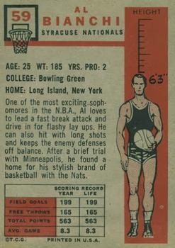 Al Bianchi  basketball card collectible - Main Image 2