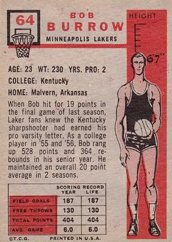 Bob Burrow  basketball card collectible - Main Image 2
