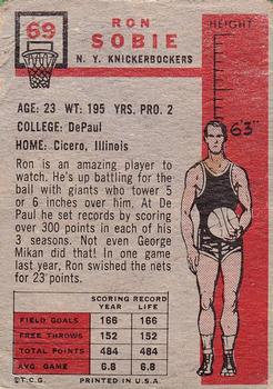 Ron Sobie  basketball card collectible - Main Image 2