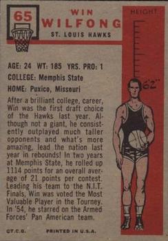 Win Wilfong  basketball card collectible - Main Image 2