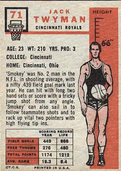 Jack Twyman  basketball card collectible - Main Image 2