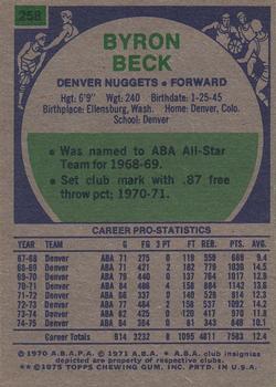 Byron Beck  basketball card collectible - Main Image 2