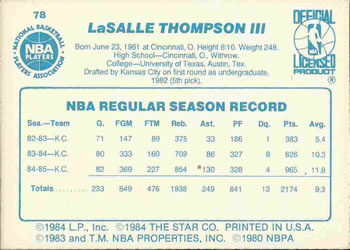 LaSalle Thompson  basketball card collectible - Main Image 2